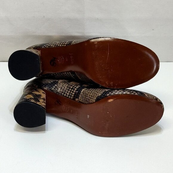 Joie Vero Cuoio Ramet Leather Python Ankle Boots Womens EUR 40 US 9.5 Block Heel - Picture 8 of 12